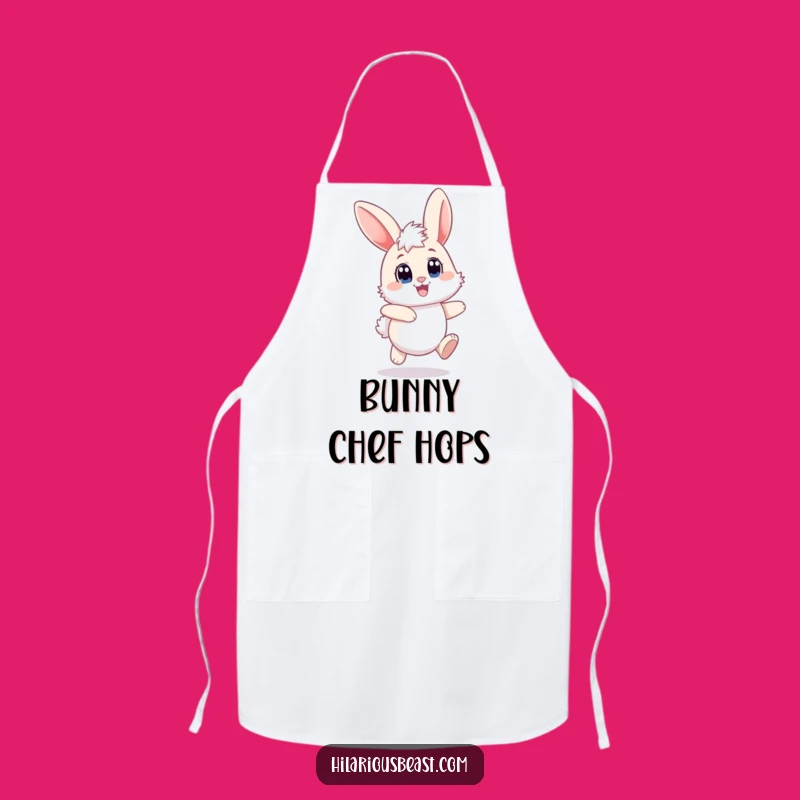 Funny Bunny Chef Apron - Joyful Hopping Kitchen Fun, Perfect Gift for Bakers