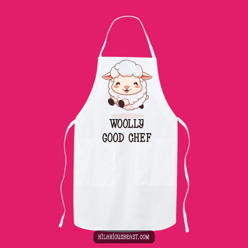 Funny Sheep Apron: Cook Up Smiles with a Silly, Bouncing Chef Friend!
