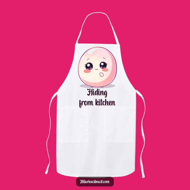 Funny Shy Blob Apron - Sparkly Eyes Hiding, Chef's Humorous Kitchen Companion Gift