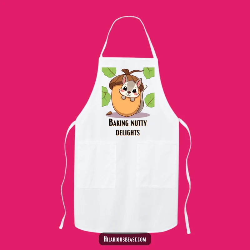Funny Squirrel Smirk Apron - Shy Acorn Peeker Kitchen Gift