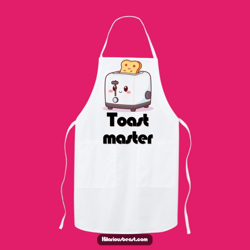 Funny Toaster Apron - Happy Pop-Up Toast, Chef's Breakfast Humor Gift