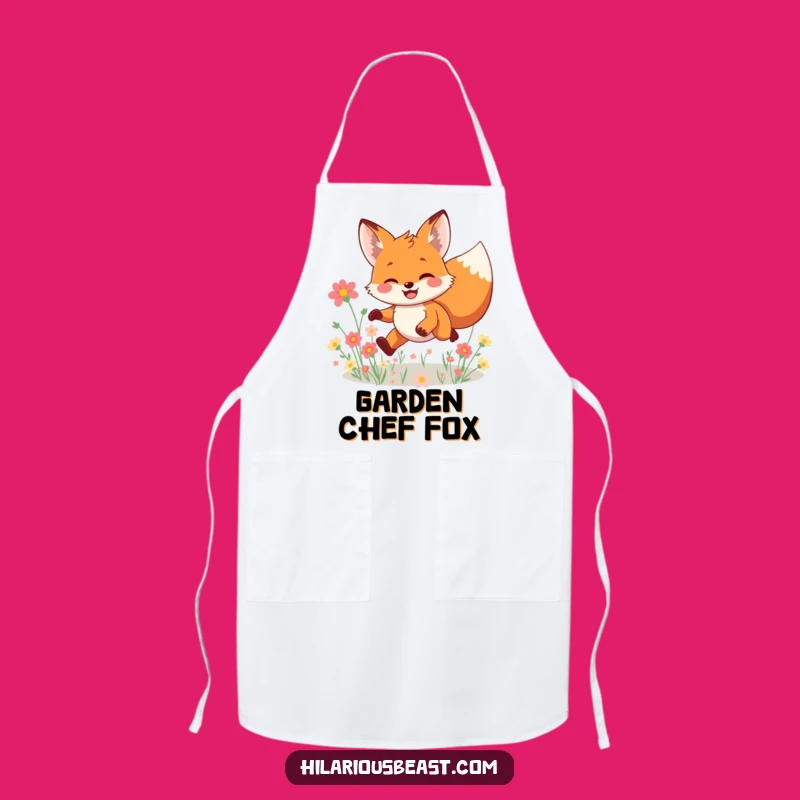 Funny Fox Apron: Joyful Leaping for Playful Kitchen Fun
