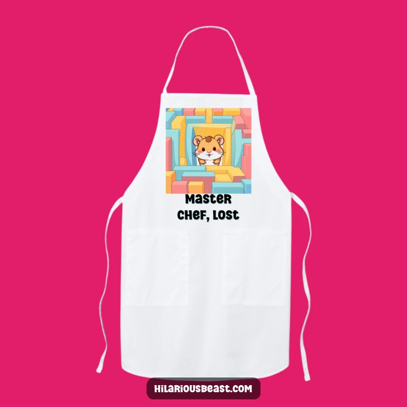 Funny Hamster Maze Apron: Cook Up Fun with Curious Flair