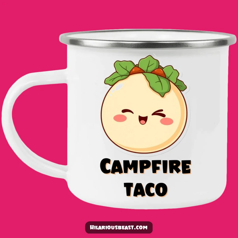 Funny Taco Wink Camping Mug: Sip with a Smile on Adventures