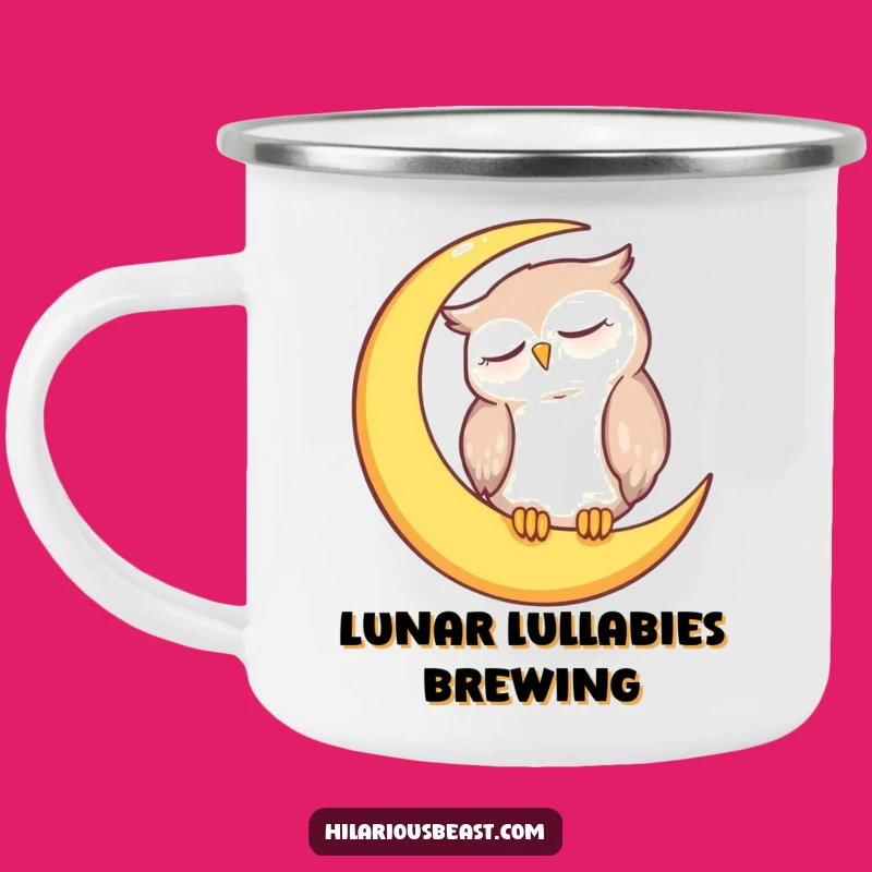 Funny Sleepy Owl Moon Camping Mug: Adventure Fuel for Dreamy Trails