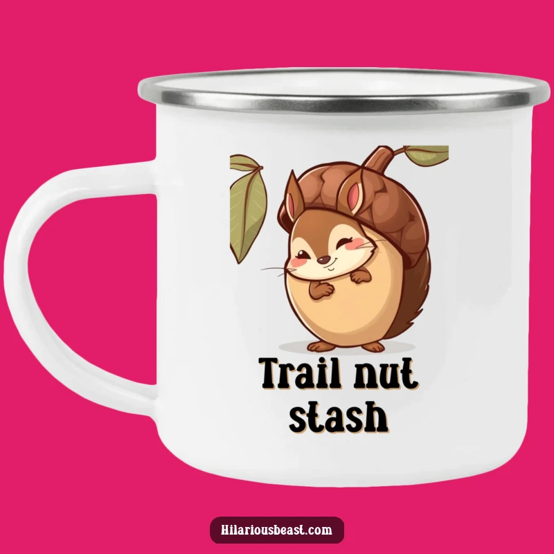 Funny Squirrel Camping Mug: Shy Acorn Smirker, Perfect Comedic Outdoor Gift