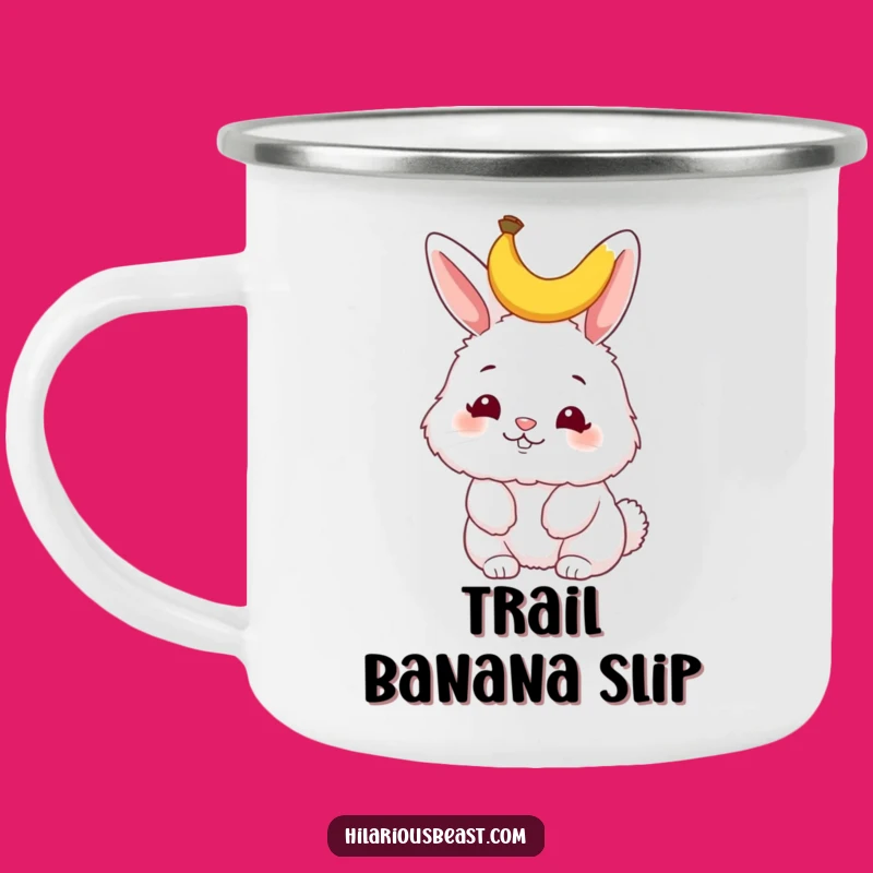 Funny Bunny Banana Peel Camping Mug - Hilarious Outdoor Adventure Cup