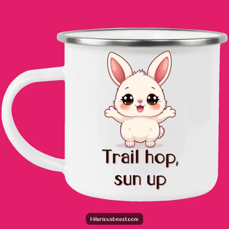 Funny Bunny Camping Mug: Joyful Bouncing for Adorable Outdoor Sips