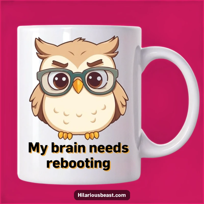 Funny Confused Owl Mug - Hilarious Gift for Book Lovers & Nerds