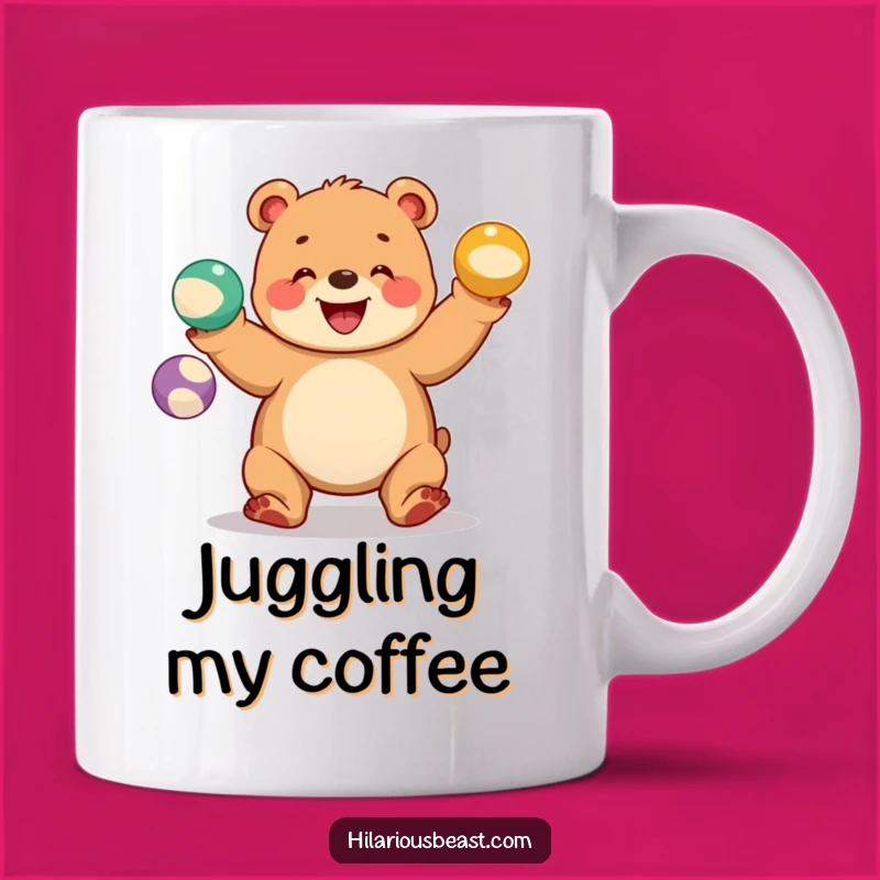 Funny Bear Cub Juggling Mug - Hilarious Circus Gift for Kids & Adults