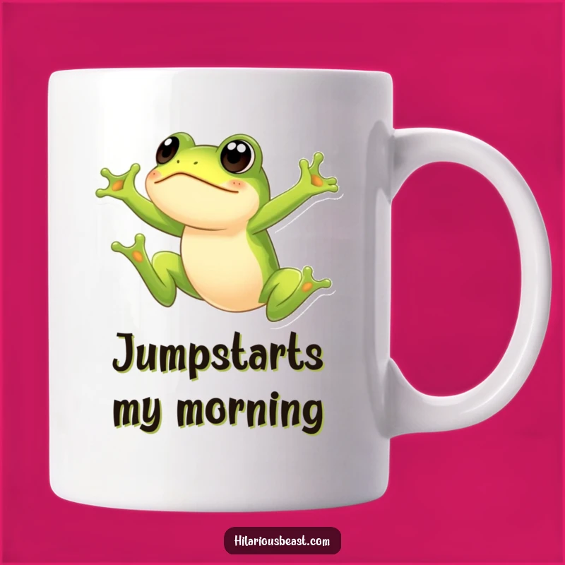 Funny Frog Mug: Surprised Leaping Frog with Big Eyes, Hilarious Gift for Amphibian Lovers