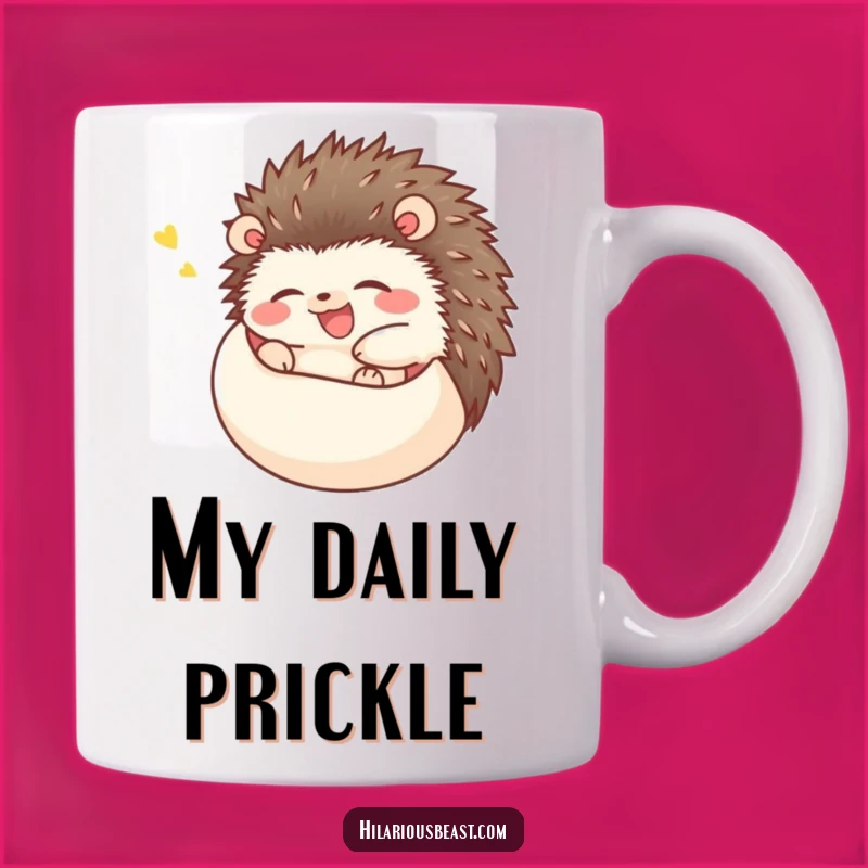 Funny Happy Hedgehog Mug: Hilarious Rolling Gift for Giggling Prickly Friends