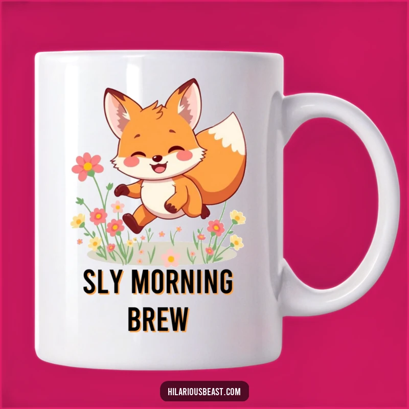 Funny Fox Mug: Joyful Leaping Character, Perfect Gift for Fox Lovers