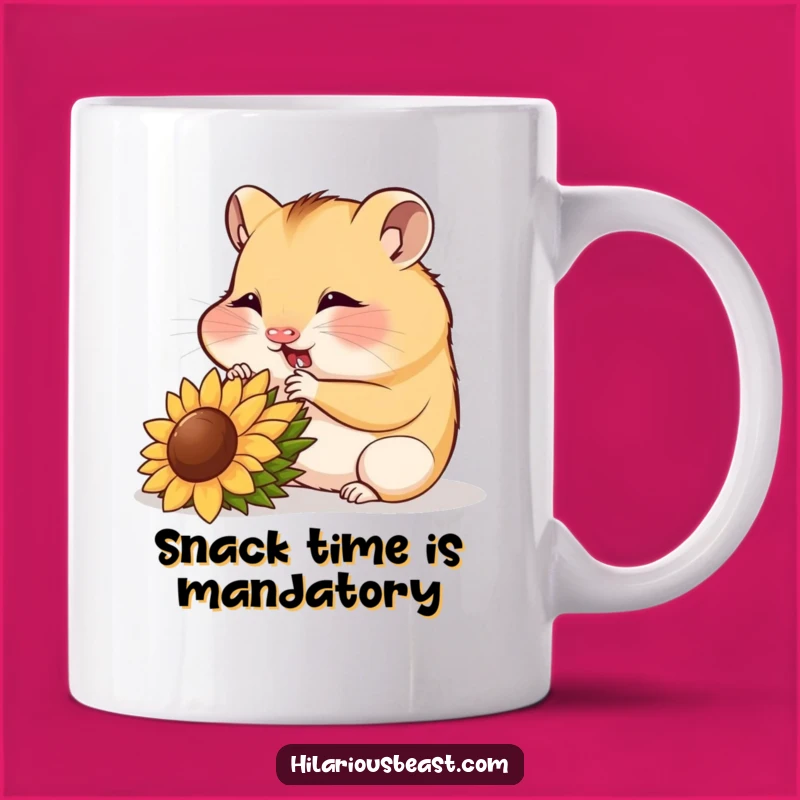 Funny Hamster Cub Mug: Munching Seed, Happy Pet Owner Gift