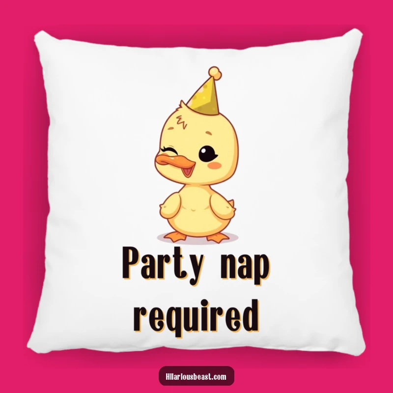 Cuddly Funny Duckling Pillow: Party Vibes and Winks for Comfort!