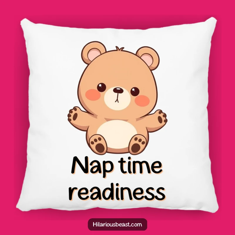 Funny Bear Pillow: Soft Waving Character for Friendly Comfort