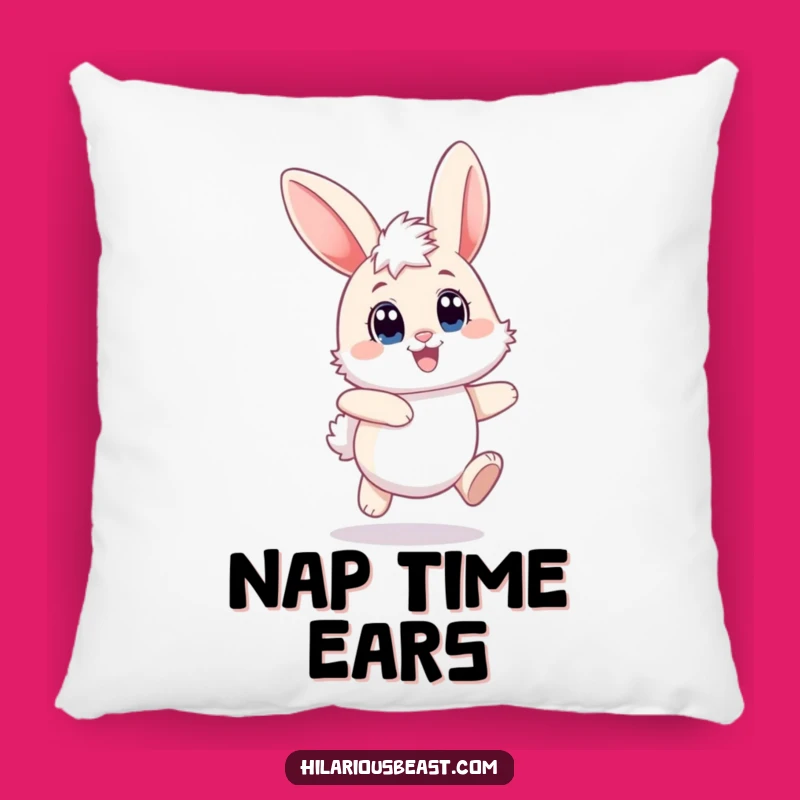 Funny Bunny Accent Pillow - Floppy Ears & Joyful Hop, Perfect Cozy Gift