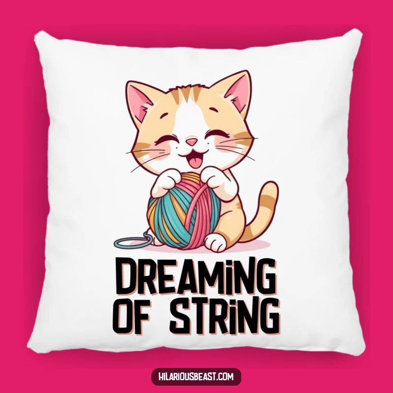 Funny Cat Yarn Pillow: Snuggle Up with Adorable Kitty Cuteness