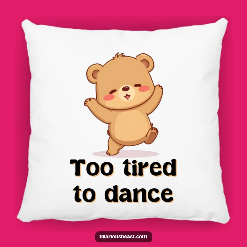 Funny Clumsy Bear Cub Pillow, Shaky Dance Cushion, Humorous Home Decor Gift
