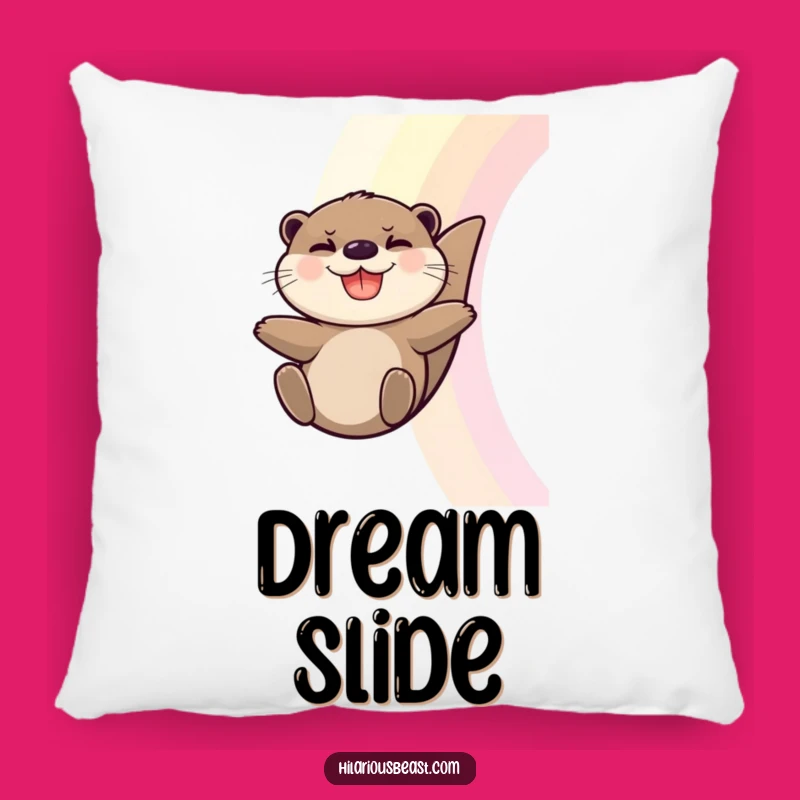 Funny Otter Pillow: Cozy Rainbow Cushion - Pure Delightful Funny Gift