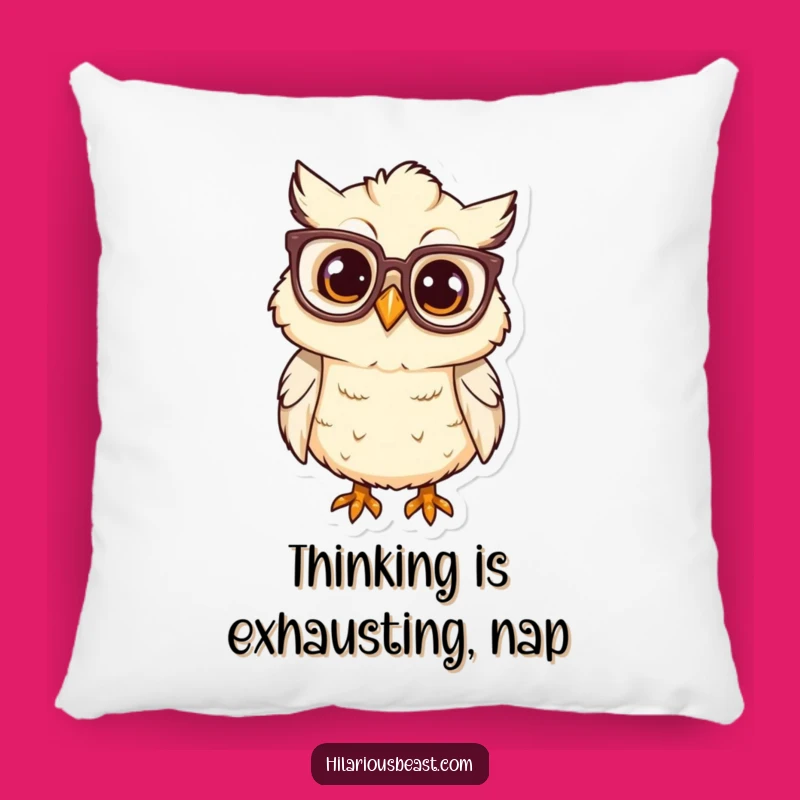 Funny Owl Chick Pillow: Oversized Glasses Accent Pillow, Cozy Gift