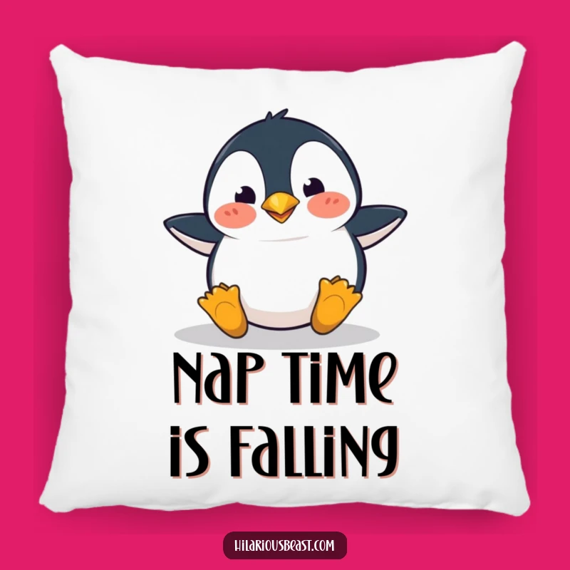 Funny Penguin Accent Pillow - Clumsy Fall Comfort, Perfect Cozy Humorous Gift