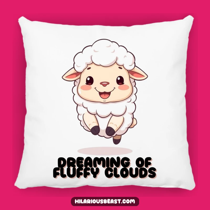 Funny Sheep Grin Pillow - Cozy Silly Cushion