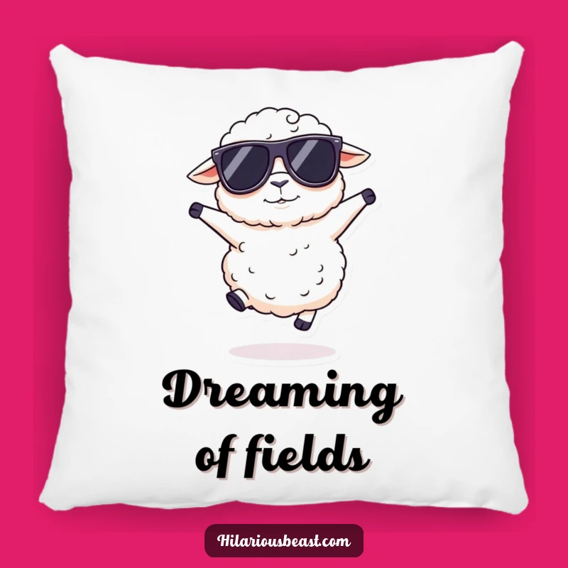 Funny Sheep Sunglasses Pillow: Soft Cool Cushion, Cozy Comedic Home Decor Gift