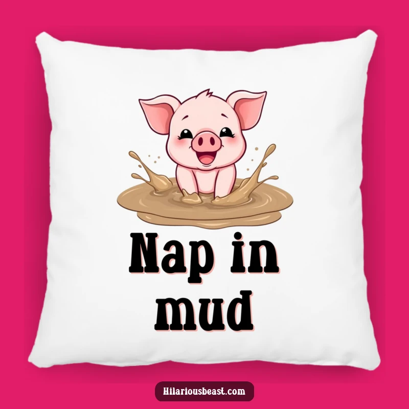 Funny Piglet Pillow: Cozy Mud Splasher, Perfect Comedic Cushion Gift