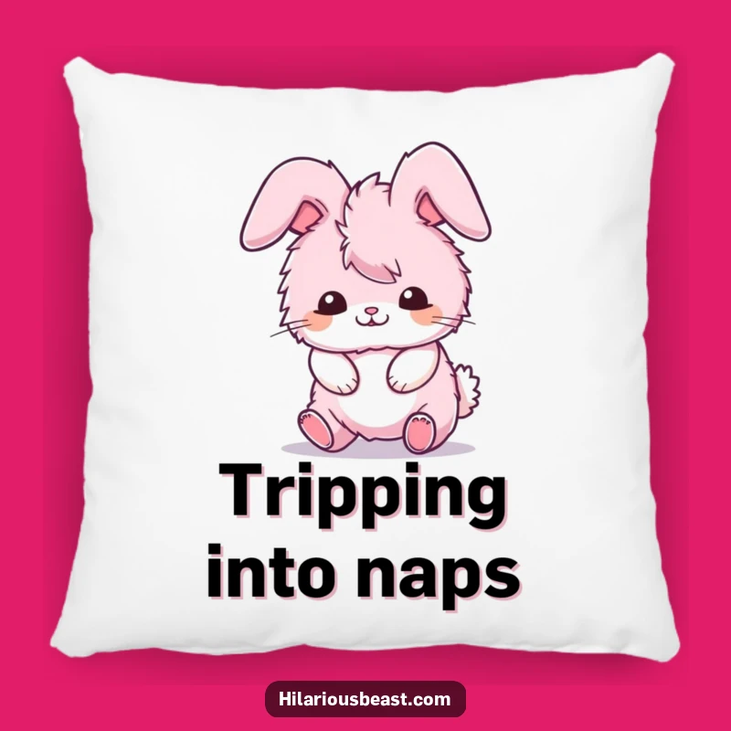 Funny Bunny Pillow: Soft Comical Tripping Cushion, Cozy Funny Gift