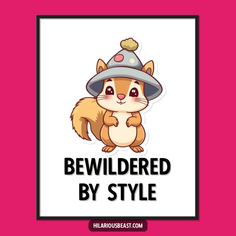 Funny Squirrel Bewildered Digital Art: Instant Quirky Download