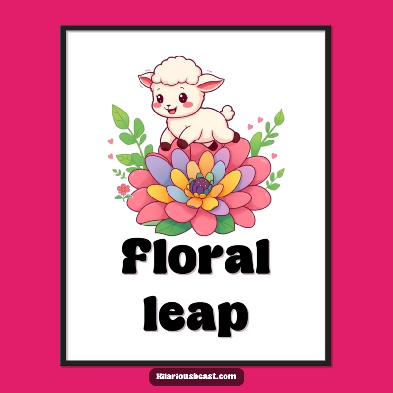 Funny Sheep Cub Leaping Digital Art - Instant Joyful Decor