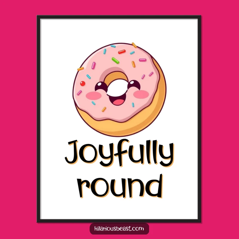 Funny Donut Joy Digital Art: Instant Cheerful Decor for Your Walls