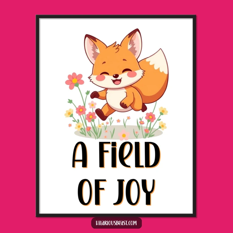 Funny Fox Digital Art: Joyful Leaping Download for Playful Decor
