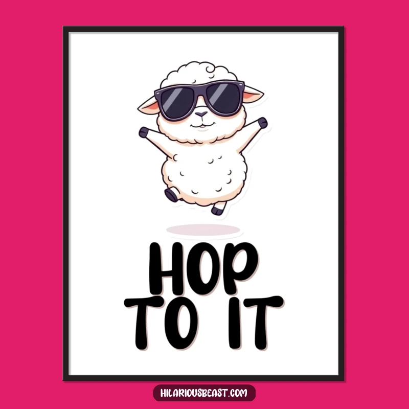 Funny Sheep Sunglasses Digital Art: Cool Sheep Download, Instant Humor Decor Gift