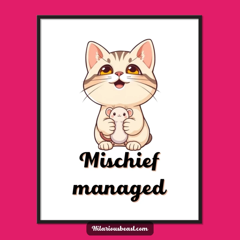 Funny Cat Mouse Toy Digital Art: Instant Mischievous Charm