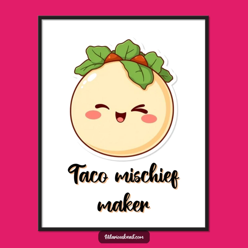 Funny Taco Wink Digital Art: Instant Mischievous Decor for Walls