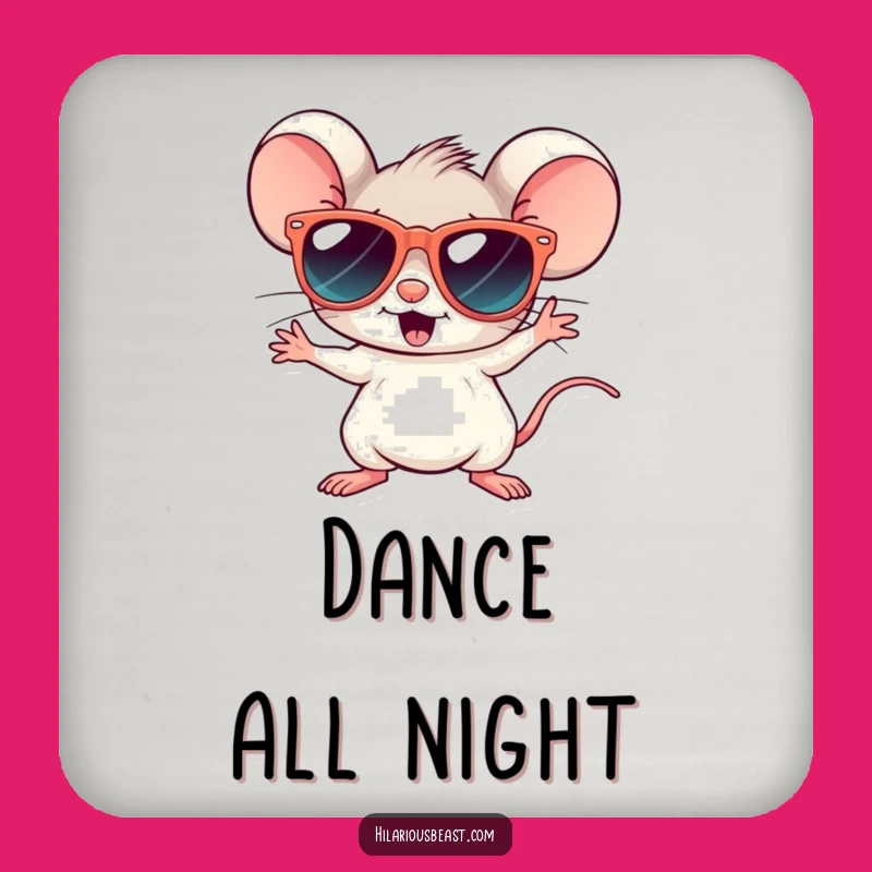 Funny Disco Mouse Coaster - Groovy Sunglasses Drink Accessory, Housewarming Gift