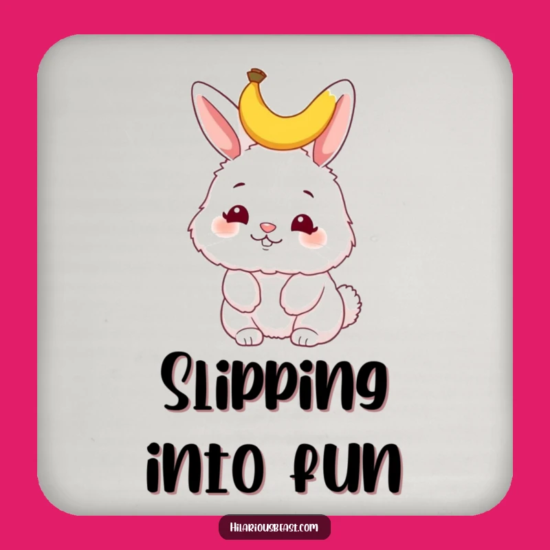 Funny Bunny Banana Peel Coaster - Hilarious Decor for Drink Surfaces