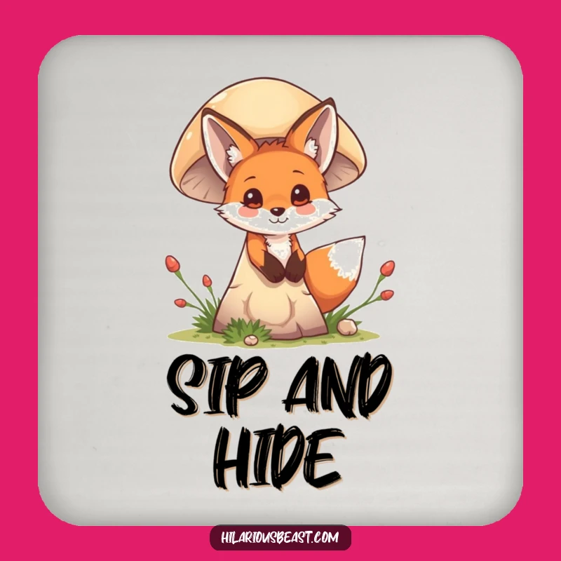 Funny Fox Cub Coaster Set - Protect Surfaces with Playful Art