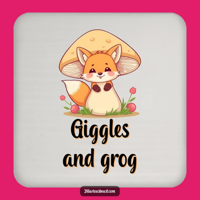 Funny Fox Drink Coaster - Giggling Woodland Protection, Perfect Housewarming Gift