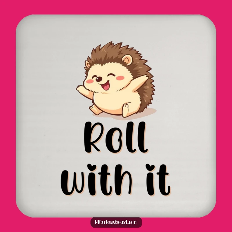 Funny Hedgehog Rolling Drink Coaster Protect Surfaces with Playful Charm