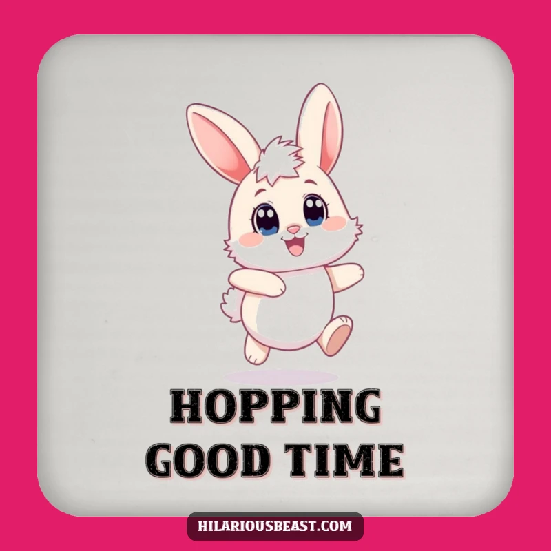 Funny Bunny Drink Coaster - Joyful Hop Protection, Perfect Housewarming Gift