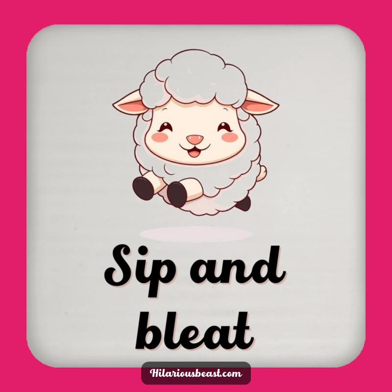 Funny Sheep Drink Coasters: Protect Surfaces with a Silly, Bouncing Buddy!
