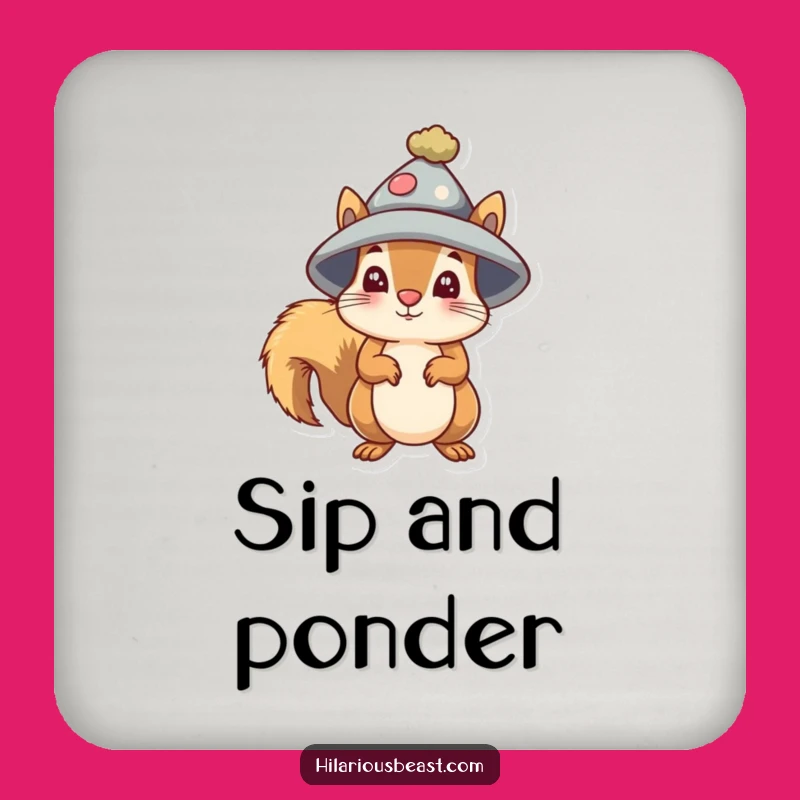 Funny Squirrel Bewildered Coaster: Protect Surfaces with Quirky Charm