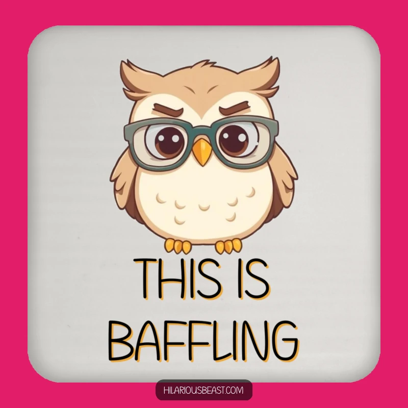 Funny Confused Owl Coasters - Protect Your Surfaces Hilariously