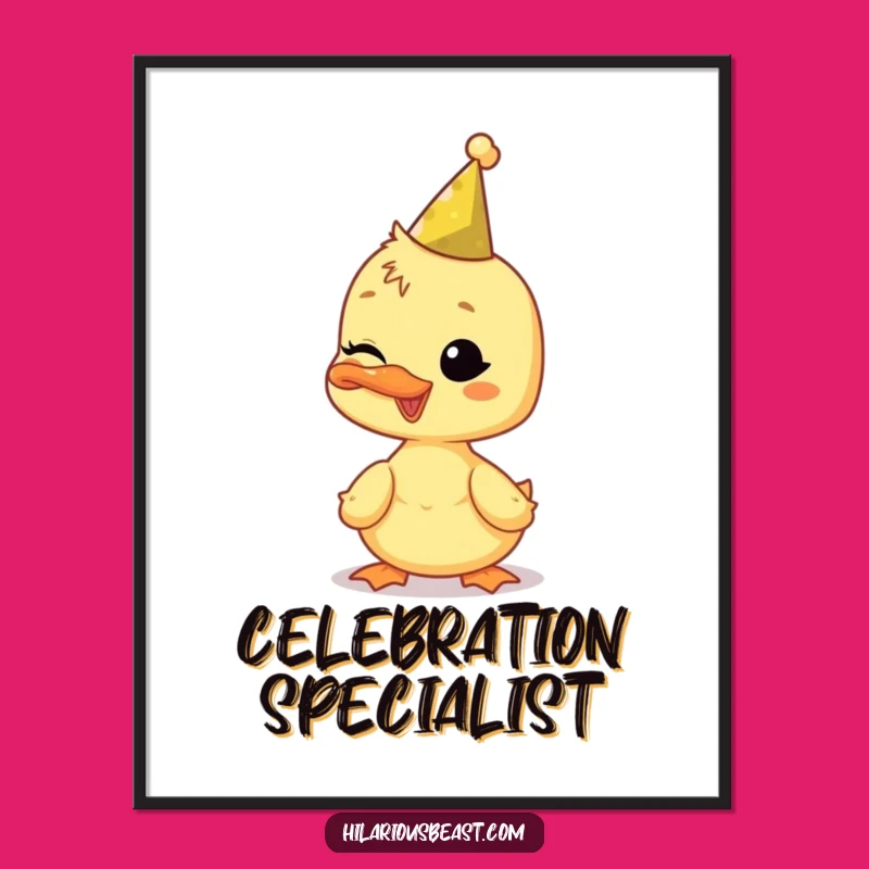Funny Duckling Poster: Winking Party Fun to Brighten Your Walls!