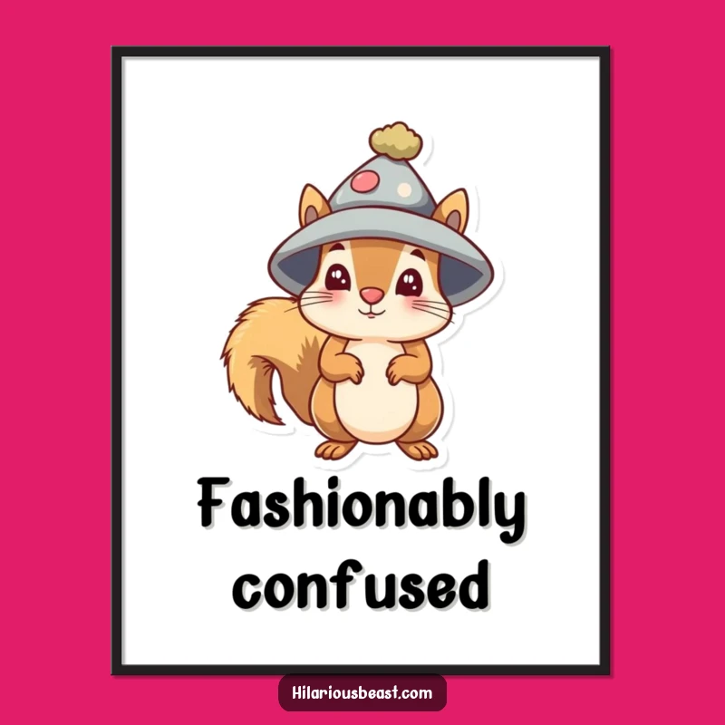 Funny Squirrel Bewildered Poster: Quirky Art for Your Walls