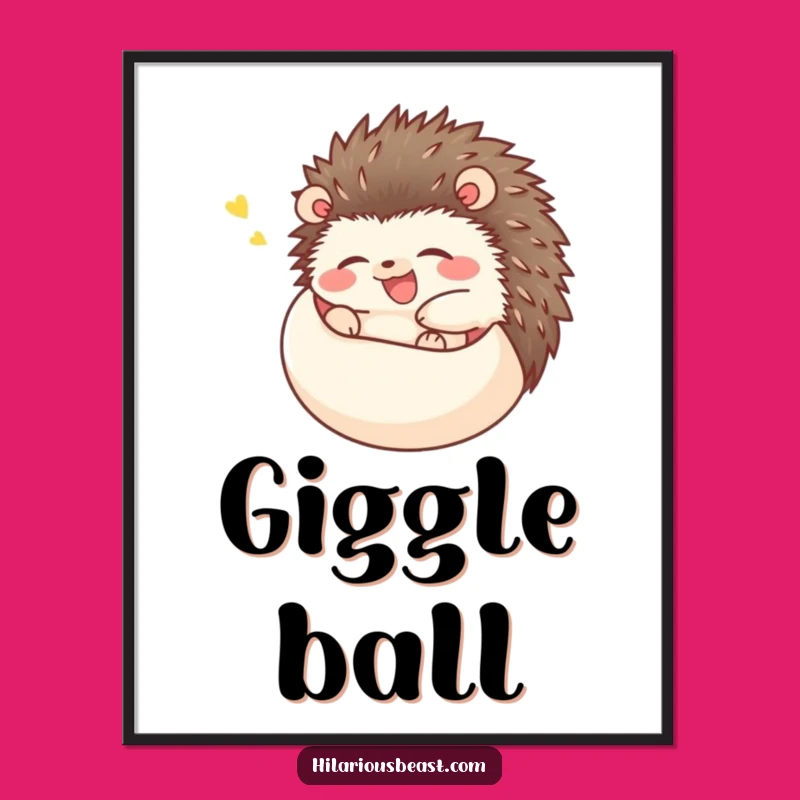 Funny Happy Hedgehog Poster: Bring Rolling Laughter to Your Walls
