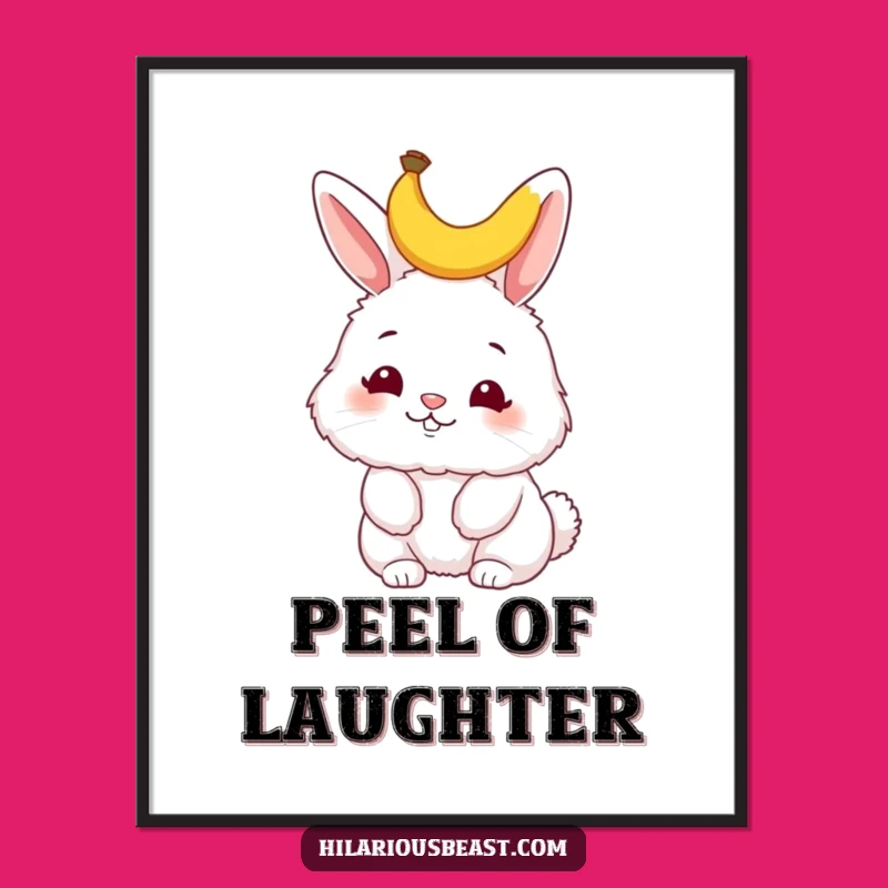 Funny Bunny Banana Peel Poster - Hilarious Pet Art for Playful Decor